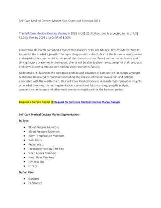 Self-Care Medical Devices Market