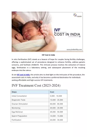 IVF Cost in India