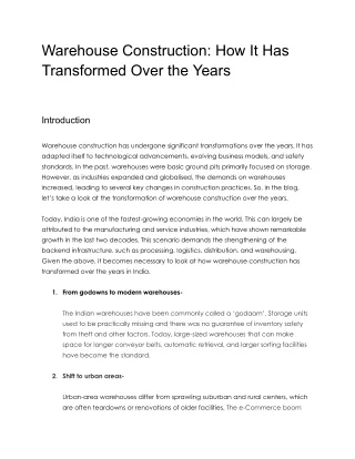 Warehouse Construction_ How It Has Transformed Over the Years