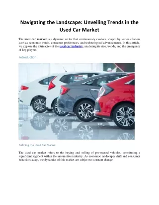 Unveiling Trends in the Used Car Market