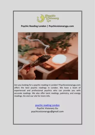 Psychic Reading London | Psychicvisionarygu.com