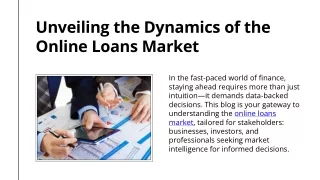 Unveiling the Dynamics of the Online Loans Market