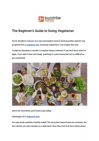 The Beginner’s Guide to Going Vegetarian