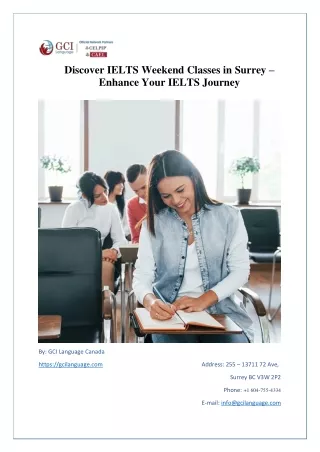 Discover IELTS Weekend Classes in Surrey – Enhance Your IELTS Journey