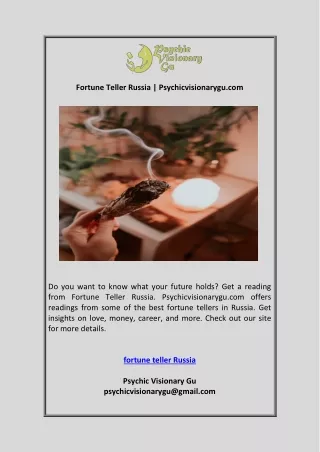 Fortune Teller Russia | Psychicvisionarygu.com