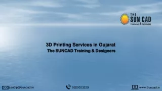 reliable 3D Printing Services, The SUNCAD Training _ Designers