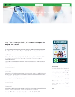 Top 10 Best Gastro Specialist, Gastroenterologists in Jaipur, Rajasthan