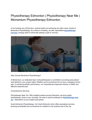 Physiotherapy Edmonton _ Physiotherapy Near Me _ Momentum Physiotherapy Edmonton