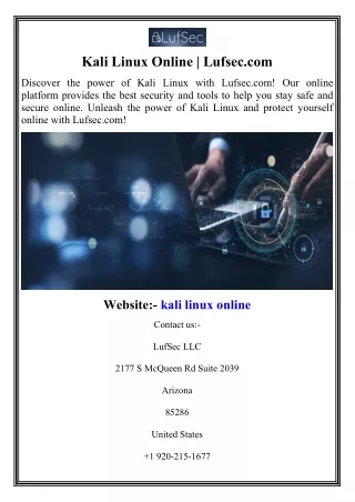 Kali Linux Online  Lufsec.com