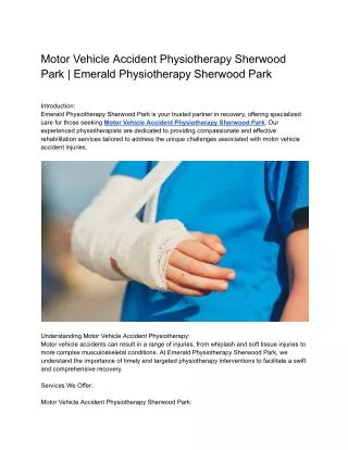 Motor Vehicle Accident Physiotherapy Sherwood Park _ Emerald Physiotherapy Sherwood Park