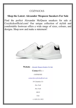 Shop the Latest Alexander Mcqueen Sneakers For Sale