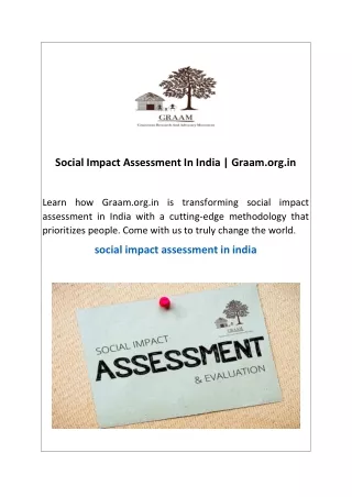 Social Impact Assessment In India Graam.org.in