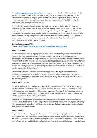 Platelet Aggregation Devices Market Revenue Growth Trends
