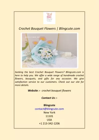 Crochet Bouquet Flowers  Blingcute.com