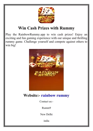 Win Cash Prizes with Rummy