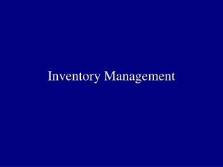 Inventory Management