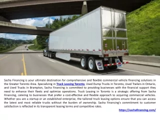 Truck Leasing used trucks Brampton Toronto