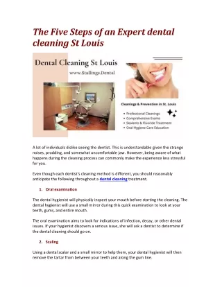 The Five Steps of an Expert dental cleaning St Louis