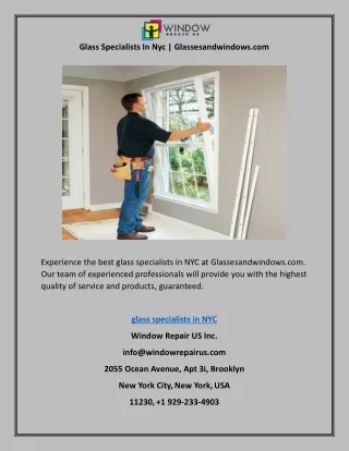 Glass Specialists In Nyc | Glassesandwindows.com