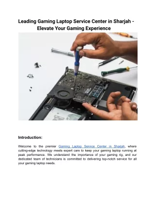Gaming Laptop Service Center in Sharjah -