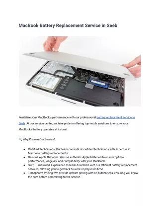 MacBook Battery Replacement Service in Seeb