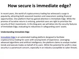 How secure is immediate edge