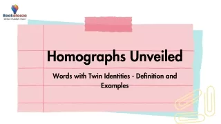 Twinning Meanings: Homographs Unveiled with Definitions and Examples Bookalooza