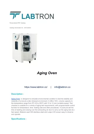 Aging Oven