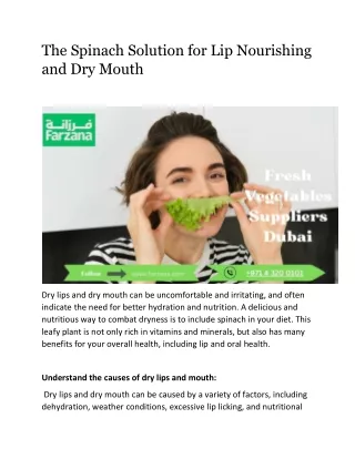 The Spinach Solution for Lip Nourishing and Dry Mouth