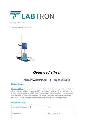 Overhead stirrer