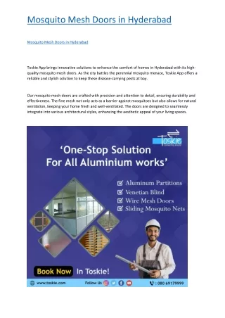 Mosquito Mesh Doors in Hyderabad