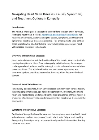 Navigating Heart Valve Diseases