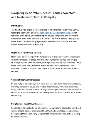 Navigating Heart Valve Diseases