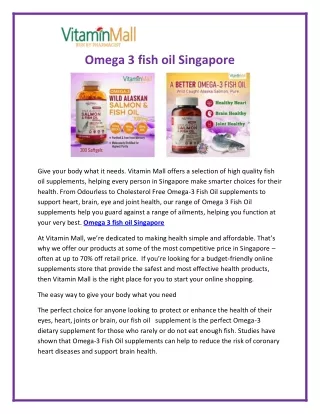 Omega 3 fish oil Singapore