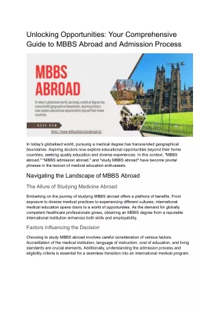 Unlocking Opportunities_ Your Comprehensive Guide to MBBS Abroad and Admission Process