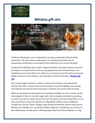 Whiskey gift sets