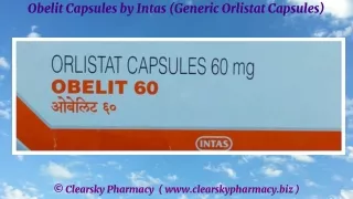 Obelit Capsules by Intas (Generic Orlistat Capsules)