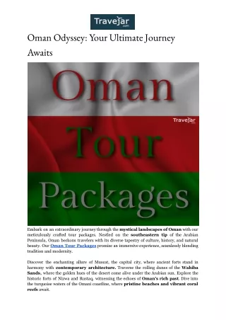 Oman Tour Packages