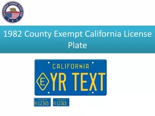 1982 County Exempt California License Plate