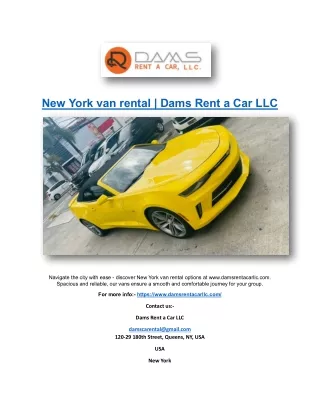 New York van rental | Dams Rent a Car LLC