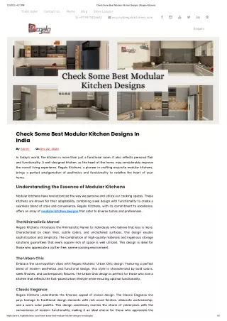 Check Some Best Modular Kitchen Designs In India