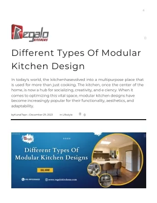 Different Types Of Modular Kitchen Design