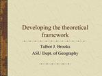 Developing the theoretical framework