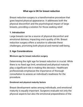 What age is OK for breast reduction