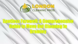 Spotless Farewell A Comprehensive Guide to Move Out Cleaning in Bromley