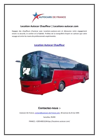 Location Autocar Chauffeur