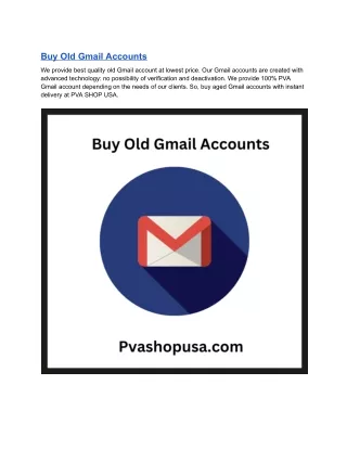 Buy Old Gmail Accounts