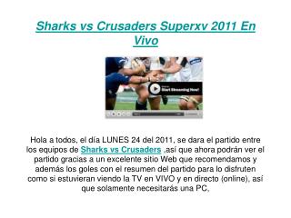 ver el partido sharks vs crusaders en vivo por internet (sup