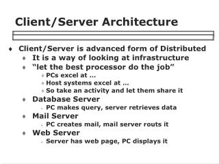 Client/Server Architecture
