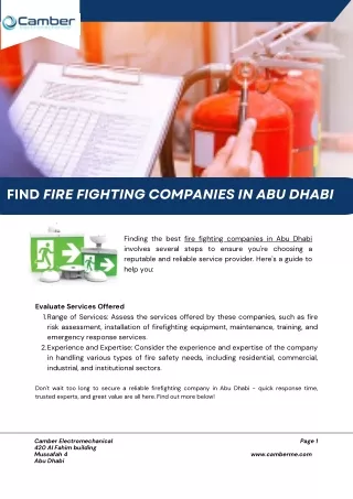 Find Fire Fighting Companies in Abu Dhabi